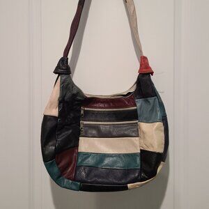 Vintage leather patch crossbody bag